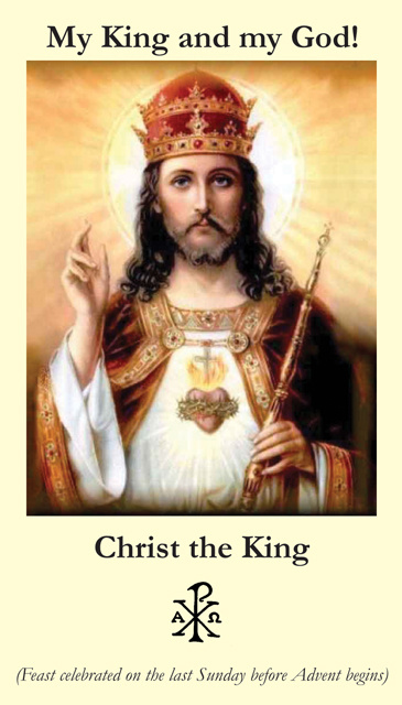 Nov. 24th: Christ the King Prayer Card
